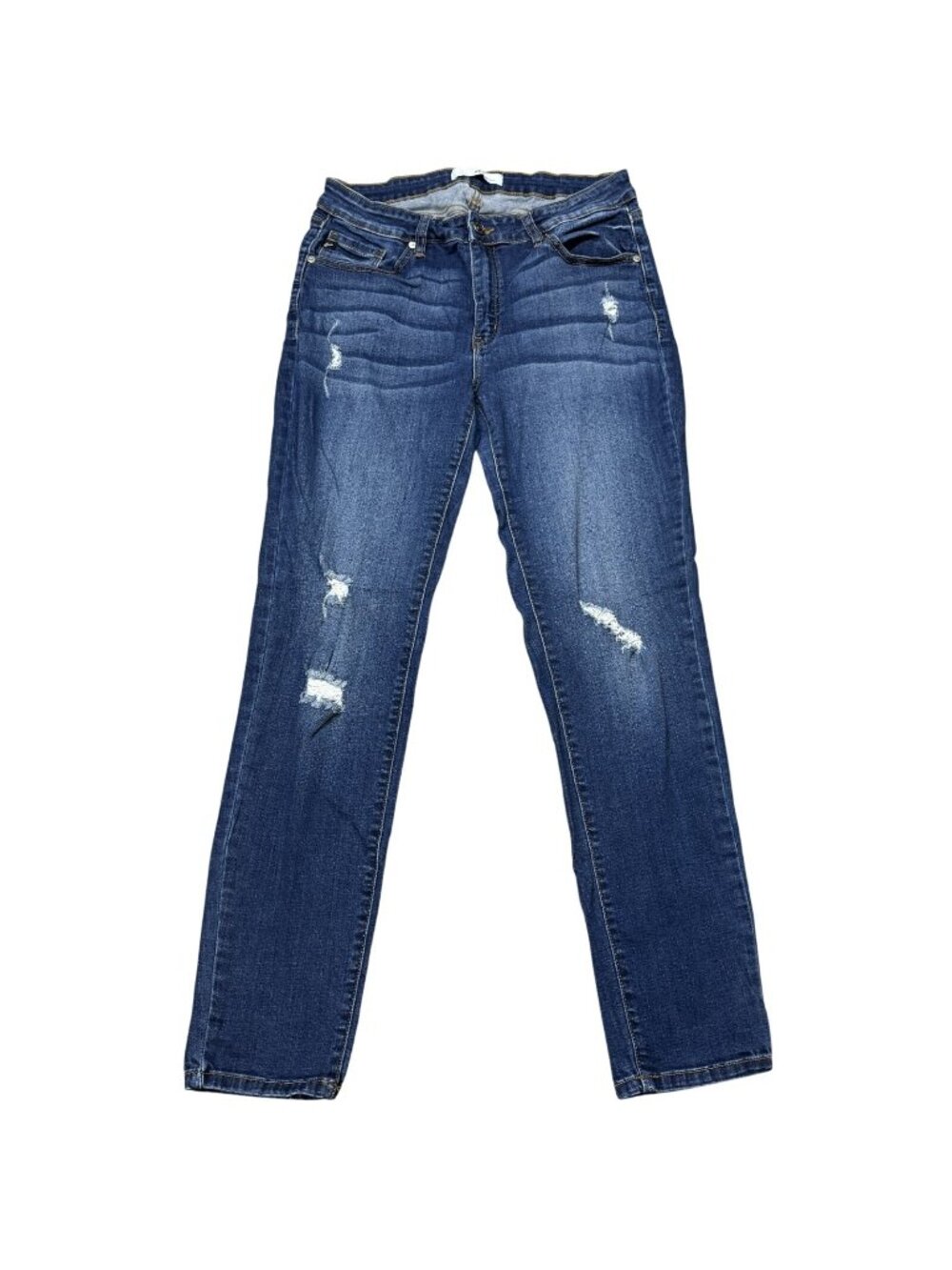 KanCan Distressed Jeans Womens Size 13/30 Blue Denim Skinny Leg Mid Rise